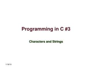 Programming in C #3