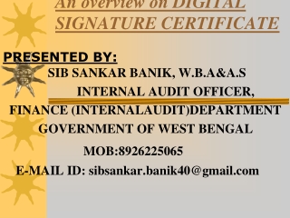 An overview on DIGITAL SIGNATURE CERTIFICATE