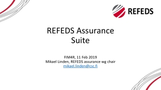 REFEDS Assurance Suite FIM4R, 11 Feb 2019