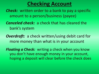 Checking Account