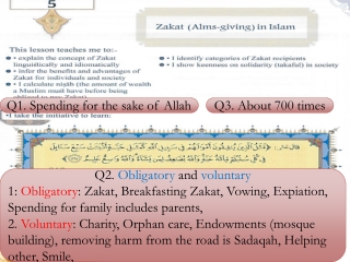 Q1. Spending for the sake of Allah