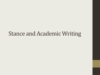 Stance and Academic Writing