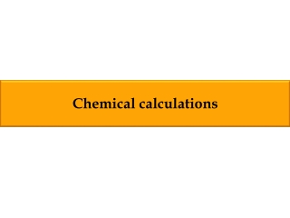 Chemical calculations