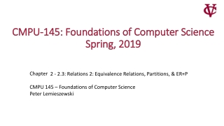 CMPU-145: Foundations of Computer Science Spring, 2019