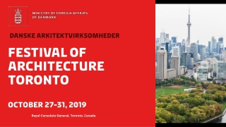 Festival of Architecture Toronto October 27-31, 2019