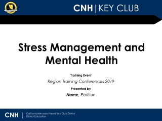 Stress Management and Mental Health