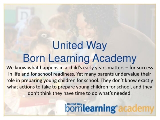 United Way Born Learning Academy