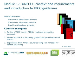 Module 1.1 UNFCCC context and requirements and introduction to IPCC guidelines