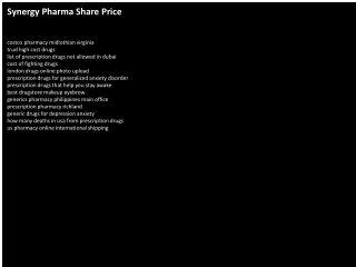 Synergy Pharma Share Price