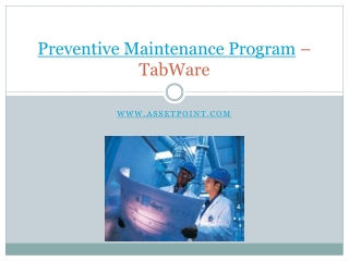 Preventive Maintenance Program – TabWare