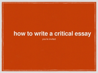 how to write a critical essay