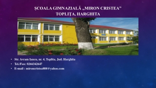 ȘCOALA GIMNAZIALĂ „MIRON CRISTEA” TOPLIŢA, HARGHITA