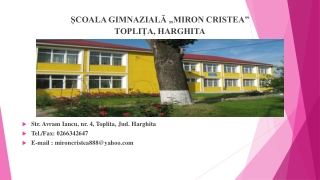 ȘCOALA GIMNAZIALĂ „MIRON CRISTEA” TOPLIŢA, HARGHITA