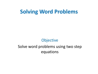 Solving Word Problems