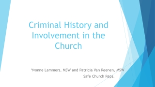 Criminal History and Involvement in the Church