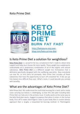 Keto Prime Diet