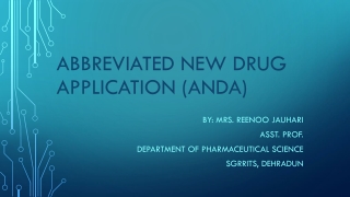 Abbreviated New drug Application (ANDA)