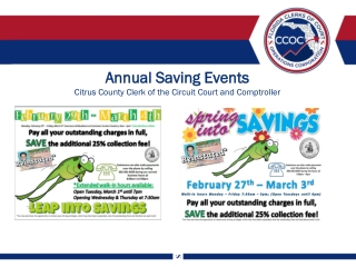 Annual Saving Events Citrus County Clerk of the Circuit Court and Comptroller