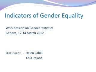 Indicators of Gender Equality