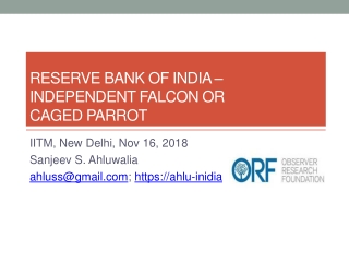 Reserve Bank of India – Independent falcon OR caged parrot