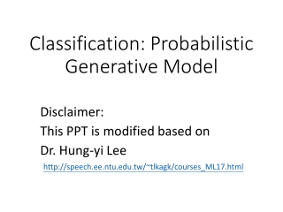 Classification: Probabilistic Generative Model