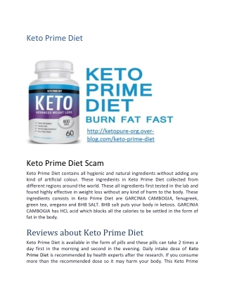 Keto Prime Diet