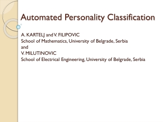 Automated Personality Classification