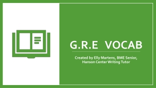 G.R.E Vocab