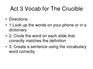 Act 3 Vocab for The Crucible