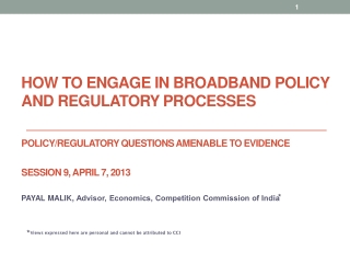 How to engage in broadband policy and regulatory processes