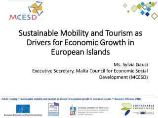 Sustainable Mobility and Tourism as Drivers for Economic Growth in European Islands