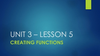 UNIT 3 – LESSON 5