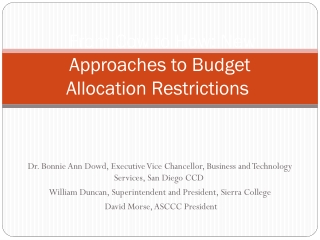From Cow to How: New Approaches to Budget Allocation Restrictions 