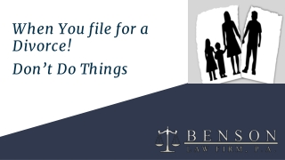 Divorce Jonesboro AR - Don't DO Things