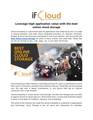 Best online cloud storage