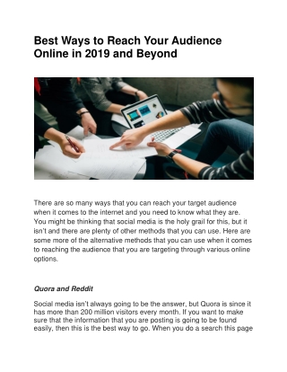 Best Ways to Reach Your Audience Online in 2019 and Beyond