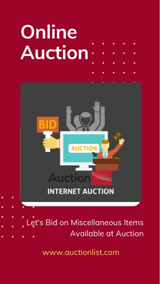 Let's Bid on Miscellaneous Items Available at Auction