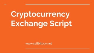 Cryptocurrency Exchange Script | Bitcoin Trading Software | Sellbitbuy