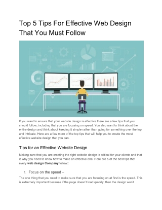 Top 5 Tips For Effective Web Design That You Must Follow