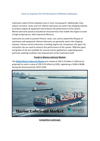 Is It Time To Talk More ABout Marine Lubricant Market?