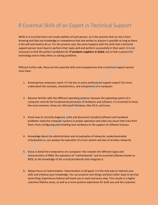 8 Essential Skills of an Expert in Technical Support