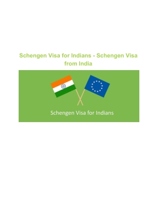 Schengen Visa for Indians | Schengen Visa from India