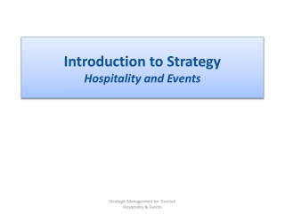 Introduction to Strategy Hospitality and Events