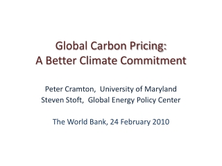 Global Carbon Pricing: A Better Climate Commitment