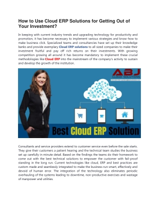 Cloud ERP