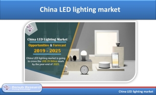 China LED lighting market is US$ 29 Billion mark by 2025 - Renub Research