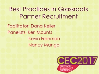 Best Practices in Grassroots Partner Recruitment