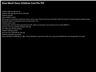 How Much Does Celebrex Cost Per Pill