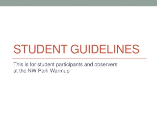 STUDENT GUIDELINES
