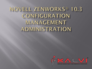 Novell ZENworks® 10.3 Configuration Management Administration